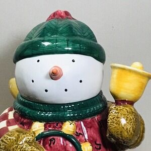 Debbie Mumm Snow Angel Village Cookie Jar Snowman Wings Bell Piano Coat Glazed